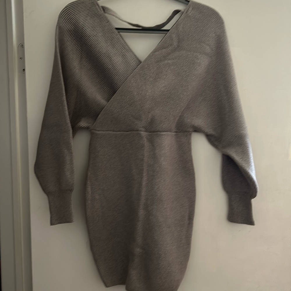 Long sleeve thick sweater dress